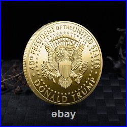 100Pc Gold 45Th President Donald Trump Plated Flag Commemorative Coins MAGA King