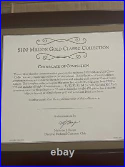 $100 Million American Gold Classics Collection. 24 Kt Gold Plated