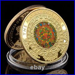 100 PCS Coin Double Sides Plated Gold Mexico Maya Commemorative Culture