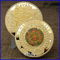 100 PCS Coin Double Sides Plated Gold Mexico Maya Commemorative Culture