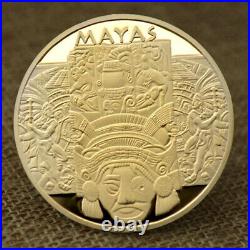 100 PCS Coin Double Sides Plated Gold Mexico Maya Commemorative Culture