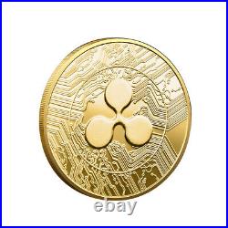 100 PCS Collectible Souvenirs Gold Plate Commemorative XRP Round Ripple Coin