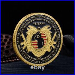 100 PCS Collection U. S. Veteran Gold Decoration Iron Coin Commemorative Plating