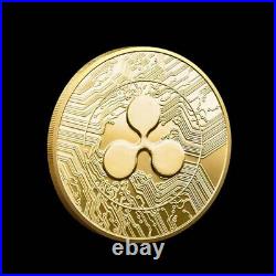 100 PCS Gold Plate Metal Craft Collectible XRP Ripple Coin Commemorative Round