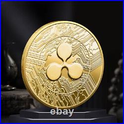 100 PCS Gold Plate Metal Craft Collectible XRP Ripple Coin Commemorative Round