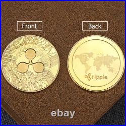 100 PCS Gold Plate Metal Craft Collectible XRP Ripple Coin Commemorative Round