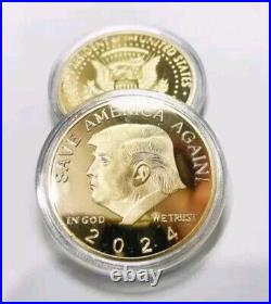 100 PC Silver & Gold SAVE AMERICAN AGAIN! Donald Trump Commemorative Coins