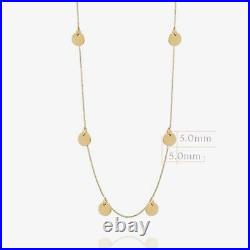 10K Solid Gold Layering Disc Coin Necklace