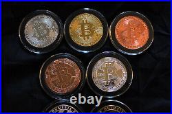 10 Cryptocurrency Commemorative Coins Like Bitcoin Gold Plated Rose Gold Silver