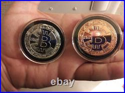 10 Cryptocurrency Commemorative Coins Like Bitcoin Gold Plated Rose Gold Silver