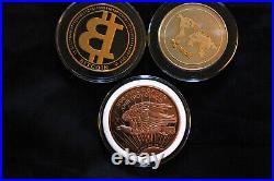10 Cryptocurrency Commemorative Coins Like Bitcoin Gold Plated Rose Gold Silver