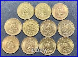 (11) 1945 Mexico Gold 2.5 Pesos Coin. 9000 Gold. 0603 AGW 11 Coin Collection Lot