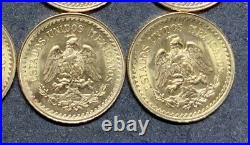 (11) 1945 Mexico Gold 2.5 Pesos Coin. 9000 Gold. 0603 AGW 11 Coin Collection Lot