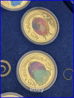 (11) Bradford Exchange Disney Princess Proof Collection Coins Medallions with Case