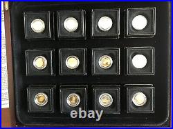 12 Gold Coin Set in Case from the London Mint Royal House of Windsor Collection