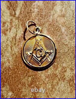 14K Gold Masonic Blue Lodge Watch FOB Chain & Coin Vintage Collectable Lot