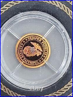 14k Gold US Marine Semper Fidelis 585 Bullion Tribute Coin. 5g Less Then 10,000