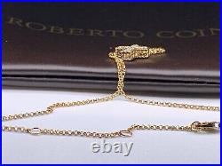 $1550 Roberto coin Princess Collection Yellow Gold Diamond Cross 0.15ct Necklace