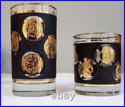 16 Libbey Gold Coin Collection USA Beverage Bar Glasses Highball & Whiskey Rocks