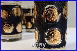 16 Libbey Gold Coin Collection USA Beverage Bar Glasses Highball & Whiskey Rocks