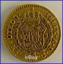 1785 Spanish Colonial 1 Escudo Rare & Collectible Gold Coin Mint Mark S C