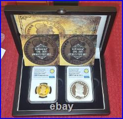1795-2020.75 oz Gold & 2 oz Silver Capped Bust Design Smithsonian PF70