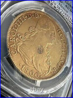 1800 Mo FM Mexico 8 Escudos ANTIQUE GOLD COLLECTIBLE COIN AU DETAILS! PCGS