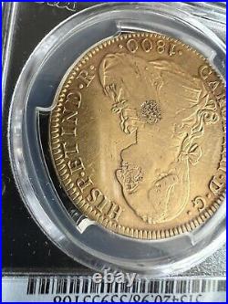 1800 Mo FM Mexico 8 Escudos ANTIQUE GOLD COLLECTIBLE COIN AU DETAILS! PCGS