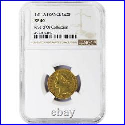 1811-A 20 Franc Head of Napoleon NGC XF40 Rive d'Or Collection