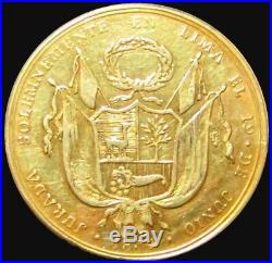 1834 Gold Lima Peru 8 Escudo Proclamation Constitution Eliasberg Collection