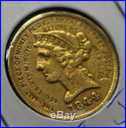 1844 $5 Half Eagle Last Money Spent By Prophet Joseph Mormon Gold Coin