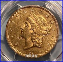 1850 $20 Liberty Gold Double Eagle PCGS AU53 First Collectable Year Of Issue