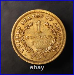 1852 O $1 gold coin Fresh from an old collection- Lot 6565