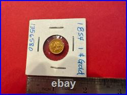 1854 $1 GOLD Dollar Type 1 Liberty Head Pre Civil War US COLLECTIBLE #036