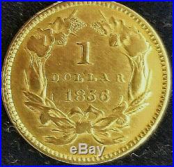 1856 $1 Indian Princess Head Gold Charles Coin Collection Nice Details