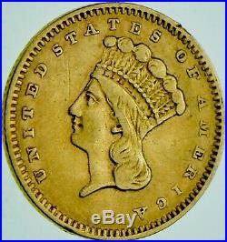 1856 $1 Indian Princess Head Gold Charles Coin Collection Nice Details