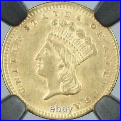 1856 Upright 5 Gold $1 Type 3 Coin NGC AU-55 Deadwood Collection