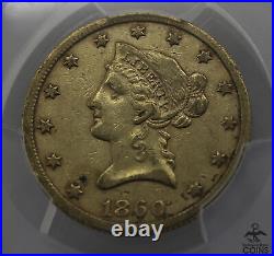 1860-S USA $10 Liberty Head Gold Eagle Coin PCGS VF25 FAIRMONT COLLECTION
