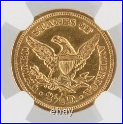 1861-S Quarter Eagle NGC AU58 $2.5 Civil War Era San Francisco Minted Gold Coin