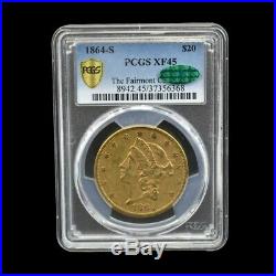 1864-S US Liberty Head Twenty Dollar The Fairmount Collection Encased Gold Coin