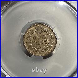 1866 CAC AU DETAILS Damaged reverse Copper Indian Head Cent Coin Collection
