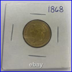 1868 Isabela II Spain Philippines 4-peso gold coin-rare collectible