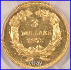 1872 $3 Indian Princess Gold Coin PCGS MS61 Pre-1933 Ex-South Texas Collection