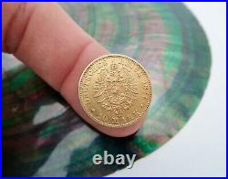 1877 German States/Prussia 10 Mark Gold Coin Collectible VF