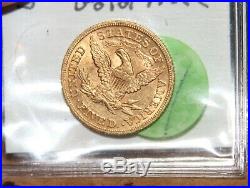 1879 US $5 DOLLAR GOLD COIN. Collectible coin, bullion, Amazing quality
