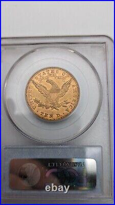 1880 $10 Liberty Head Gold Coin Rive d'Or Collection PCGS AU 58