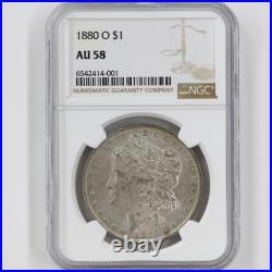1880 O Morgan Silver Dollar Large O AU+ NGC-AU 58 See Pics A060