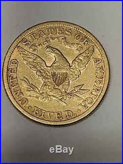 1881 $5 Liberty Half Eagle 5 Dollar 90% Gold Us Collectible Coin Au-uncirculated