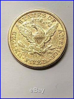 1881 $5 Liberty Half Eagle 5 Dollar 90% Gold Us Collectible Coin Au-uncirculated