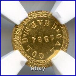 1884 California Gold Token / NGC MS64DPL / Weber Collection / Rotated Die Error